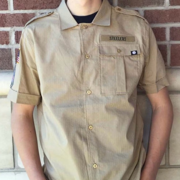 NIKE Pittsburgh Steelers button down military style - Picture 2 of 9